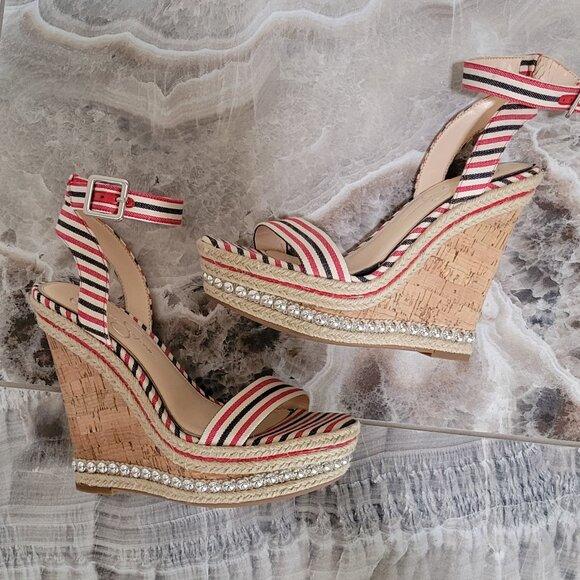 Jessica Simpson Alinda Ankle Strap Studded Heel Wedge - Picture 1 of 6